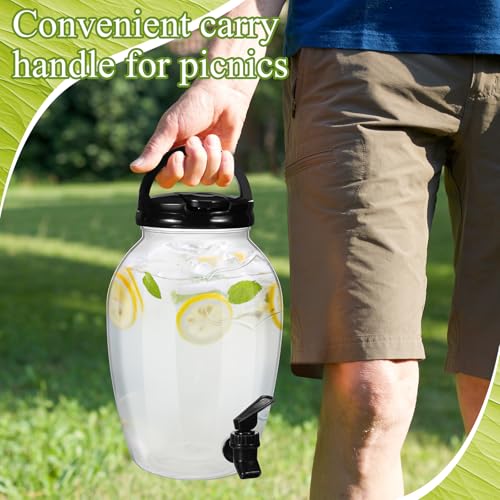 Havawish 2 Pack Drink Beverage Dispenser with Stand for Parties 1.16 Gallon Plastic Water Lemonade Juice Dispenser with Sp...