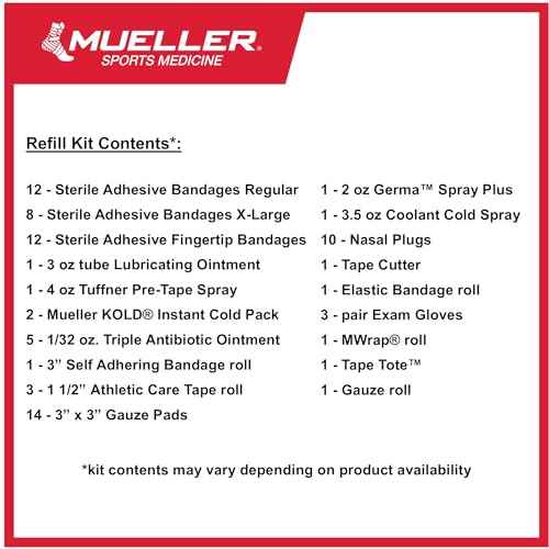 MUELLER Sports Medicine Medi Kit Refill for Athletic Training Kits, Medical Supplies Only, Bag Sold Separately, Medical Supplies for Sports Teams for Men and Women