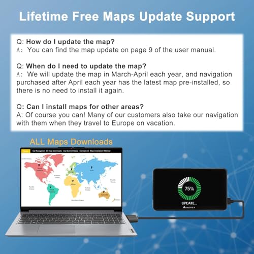 Car GPS Navigation, Latest 2025 Map 7-Inch GPS Navigation System for Car with Turn-by-Turn Directions, Touchscreen Displa...