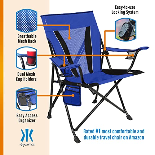 Kijaro XXL Dual Lock Portable Camping Chair - Supports Up to 400lbs - Enjoy The Outdoors in a Versatile Folding Sports & O...