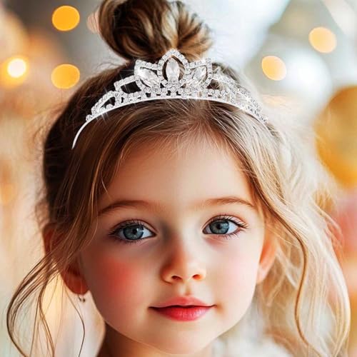 Yean Silver Crystal Tiara Crowns Rhinestone Birthday Crowns Headband Tiaras for Women