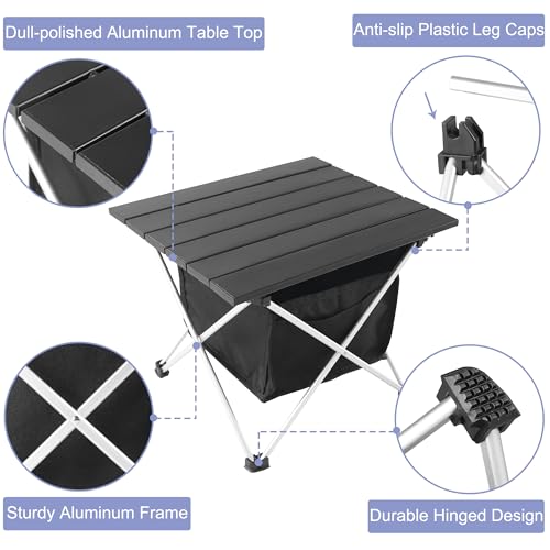 Grope Portable Camping Table Ultralight Aluminum Camp Table with Storage Bag,Beach Table for Sand with Carrying Bag,Prefec...