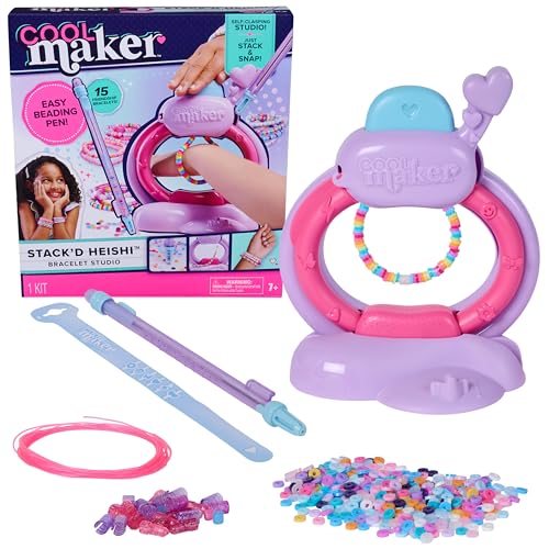 Cool Maker, Stack’d Heishi Studio Bracelet Making Kit with Easy Beading Pen & Over 1200 Beads for Bracelets, Makes 15, Gif...