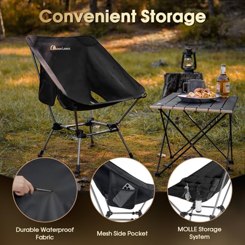 MOON LENCE Portable Camping Chair Plus, Larger & Roomier, Compact and Lightweight Still, Folding Chair for Backpacking & H...