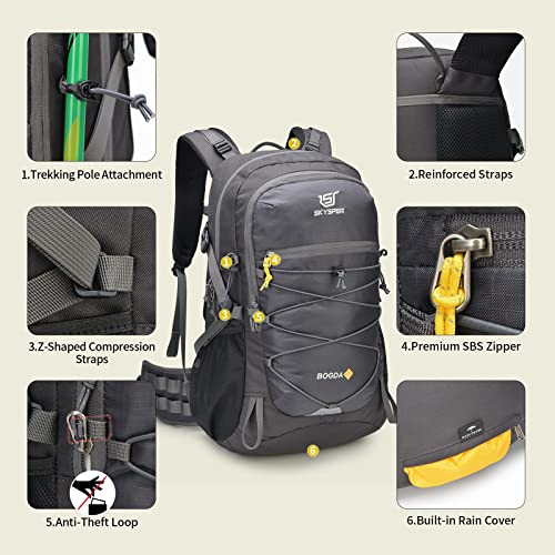SKYSPER Hiking Backpack for Men Women, 35L Travel Backpack Waterproof Camping Backpack Outdoor Lightweight Daypack