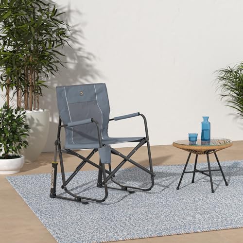 GCI Outdoor Freestyle Rocker Camping Chair | Portable Folding Rocking Chair with Solid, Durable Armrests, Drink Holder & C...