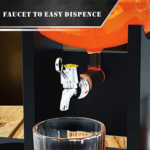Football Whiskey Decanter Set with Glasses Spout Football Chiller,47oz Whiskey Decanter Sets for Men,Tequila Liquor Decant...