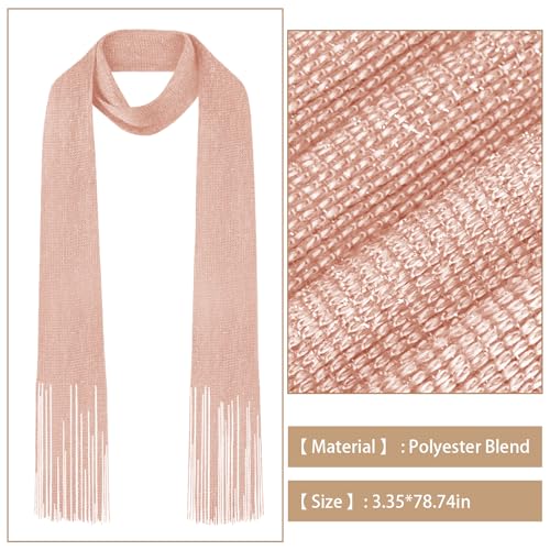 Giomos Y2K Sequined Colorful Skinny Scarf for Women – Lightweight Rave Neck Scarf, Festival Head Wrap or Belt Accessory