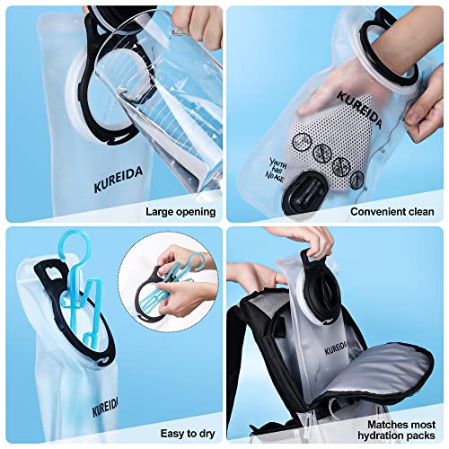 KUREIDA Hydration Bladder 2 Liter, BPA Free Water Bladder for Hiking Backpack Water Storage Bag with Insulated Tube, Hydra...