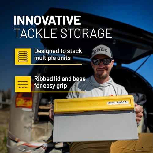 Plano EDGE Frog Bait Utility Box, Gray/Yellow, Holds Up to 50 Individual Frog Baits, Tackle Accessory Storage, Waterproof and Rust-Resistant Bait Storage Container
