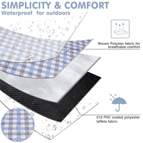 Extra Large Picnic Blanket 80''x 80'' Waterproof Foldable Picnic Mat for Beach, 5-Layer Outdoor Blanket for 6 to 8 Adults,...