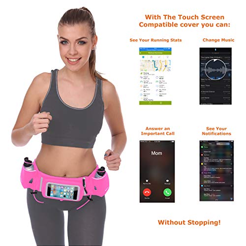 No.1 Hydration Belt by Runtasty - Premium Running Fuel Belt w/2 BPA-Free 10 oz Water Bottles, Tilt-Up Pocket w/Touchscree...