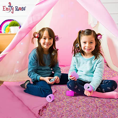Emily Rose Kids 3-PC Girls Pink Hearts Sleeping Bag Gift Set – Soft Thick Slumber Sack, Pillow Case & Backpack Storage Cas...