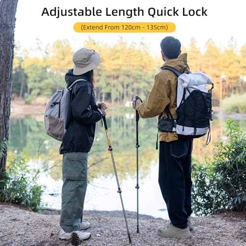 Naturehike Collapsible Trekking Poles, Adjustable Lightweight Aluminum Hiking Poles, Shock Absorption with Wrist Straps fo...