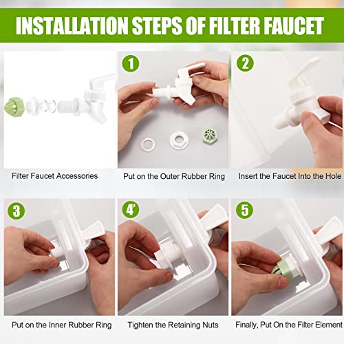 Zhehao 5 Pack Drink Dispenser for Fridge 1.32 Gallon Clear Beverage Dispenser with Leak Proof Spigot Plastic Iced Juice Le...