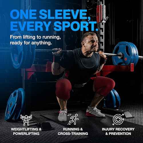 Modvel 7mm Neoprene Knee Sleeves for Men & Women Weightlifting & Powerlifting ? Compression Knee Sleeve Support for Squats, Gym, Training ? USPA, IPL Approved ? Large Red (Pair)