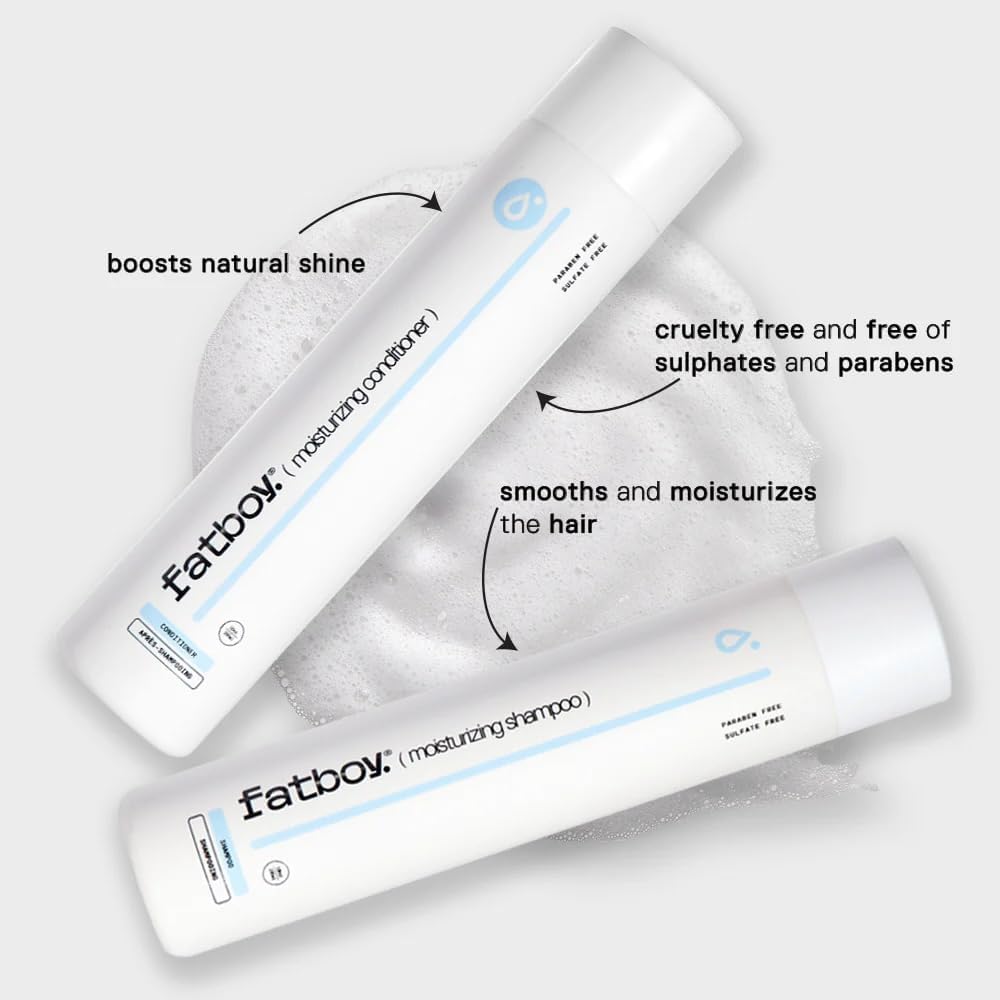 Fatboy Moisturizing Shampoo, Hydrating Daily Hair Shampoo for Shine, Moisture, Gentle Cleansing with Coconut Oil, Avocado Oil &