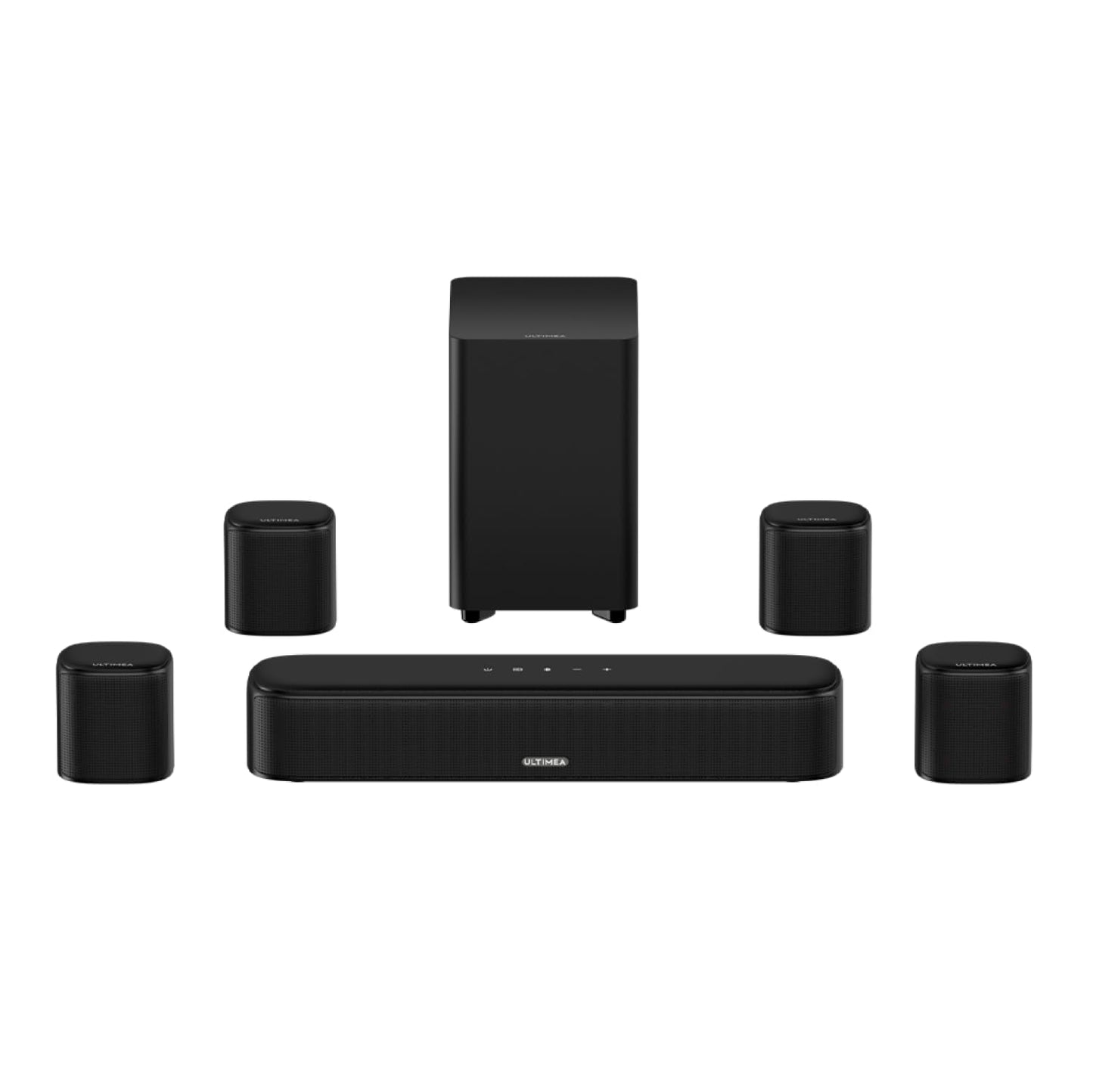 ULTIMEA 7.1ch Sound Bar with Subwoofer, 330W Peak Power, Virtual Surround Sound System for Smart TV, Home Theater Soundbar with 4 Surround Speakers, App Control, Opt/AUX/BT, Aura A40 (2026 Upgraded)