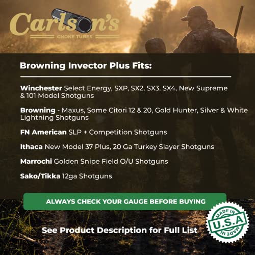Carlsons Choke Tubes 12 Gauge for Browning Invector Plus | Stainless Steel | Extended Turkey Choke Tube | Made in USA