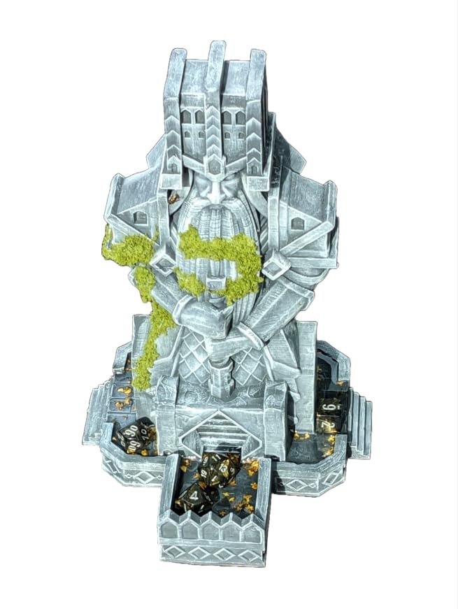 Dwarven 3D Printed Dice Tower - Baldur's Shrine by Unchained Games - Mythic Roll - Carve Your Fate in Stone with Ancestral Echoes and Valor! (19.) Silk-Blue & Green)