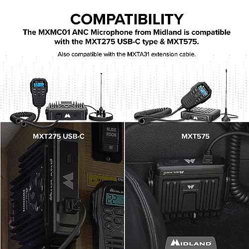 Midland ? MXMC01 | Replacement Microphone for MXT275 & MXT575 ? ANC Automatic Noise Canceling Electronic Microphone ? Off-Roading Loud and Open-Air Vehicle - GMRS Farming Overlanding