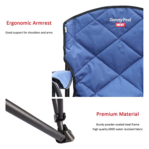 SUNNYFEEL XXL Oversized Camping Chair Heavy Duty 800 LBS for Big Tall People Padded Portable Folding Quad Lawn Chairs with...