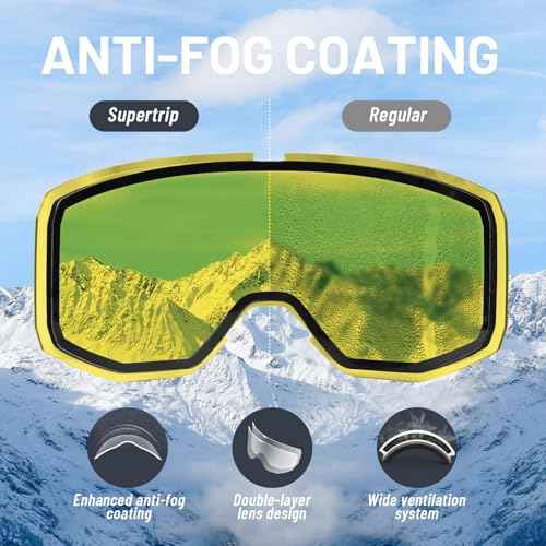 Supertrip Ski Goggles for Women Men, Anti-Fog UV Protection Snow Goggles Snowboard Goggles for Adult Youth