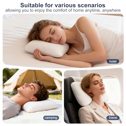 Talatex 100% Natural Premium Talalay Latex Travel Pillow, Camping Pillow, Small Camping Pillow with Compressible Stuff Sac...