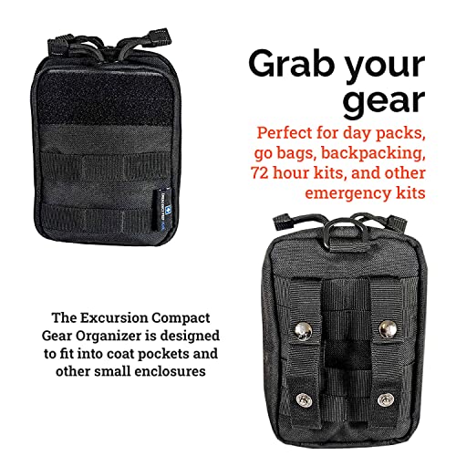 EPG Tactical EDC Organizer, Molle Utility Pouch - First Aid Black Backpack Organizer, Small, Modular Survival Bag