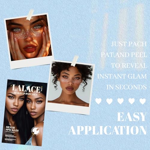LALACE Glitter Freckles Face Tattoo – Sparkle Freckle Temporary Tattoo, Waterproof Face Glitter for Women, Face Sparkles &...