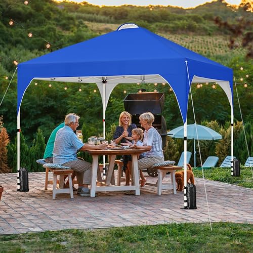 Yaheetech 10x10 Pop Up Canopy Tent with Vent, Easy Set Up Tent, Instant Sun Shelter Canopy with Wheeled Bag, 4 Sandbags, 1...