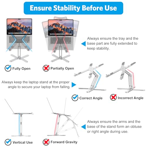 OMOTON 360° Rotating Laptop Stand Riser for Desk, Ergonomic Foldable Computer Stand Adjustable Height Angles for Collabora...