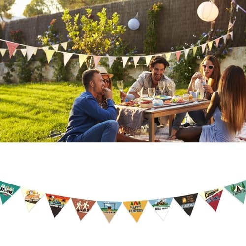 Pennant Banners, 3 Meters Colorful Triangle Bunting Flag Fabric Pennant Garland Bunting String Flag for Outdoor Travel Cam...