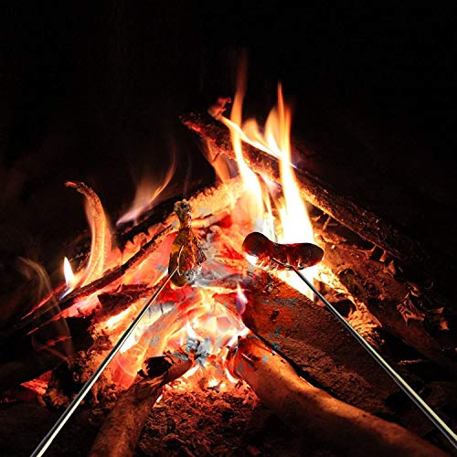 bbqstyle Marshmallow Roasting Sticks, Set of 8 Pack Premium 45'' Extendable Rotating Telescoping Forks for Hot Dog & Smore...