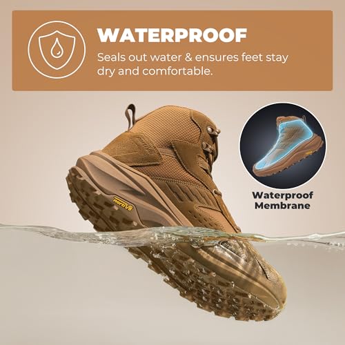 NORTIV 8 Men's Wide Toe Box Hiking Boots Low Drop Waterproof Outdoor Trekking Camping Shoes Katahdin