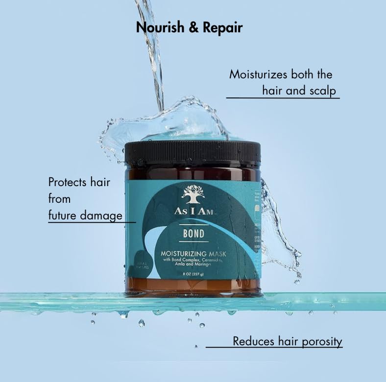 As I Am Bond Repair Hair Mask - 8 oz - Hair Repair Treatment For Damaged Hair - with Moringa, Amla, & Ceramides