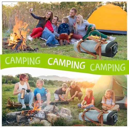 UFURMATE Picnic Blanket Carry Strap, PU Leather Yoga Mat Carry Strap with Adjustable Shoulder Belt for Outdoor Camping Hik...