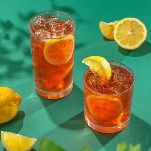 JoyJolt Alain Drinking Glasses Set of 8 Glass Tumblers. Highball 14oz Bar Glasses and Lowball 10oz Rocks Glasses Set. Cock...