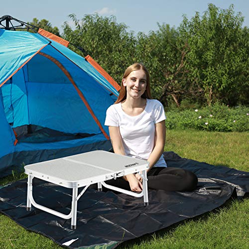REDCAMP Small Folding Camping Table 2ft, 3 Heights Portable Outdoor Folding Table Aluminum Camp Table Adjustable Height Li...