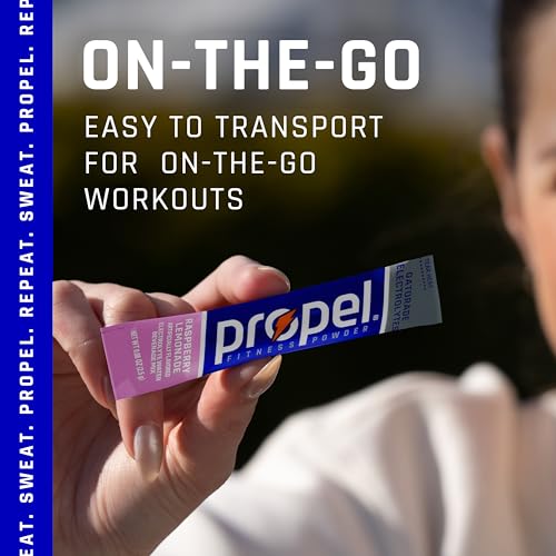 Propel Electrolyte Enhanced Water Drink Mix Powder Packets, Raspberry Lemonade, Zero Calorie & Zero Sugar Hydration with E...