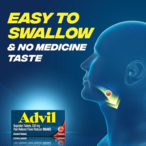 Advil Pain Reliever and Fever Reducer, Pain Relief Medicine with Ibuprofen 200mg for Headache, Backache, Menstrual Pain an...