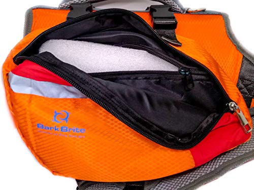 Bark Brite Multi-Purpose Dog Backpack Life Jacket (Size Large)