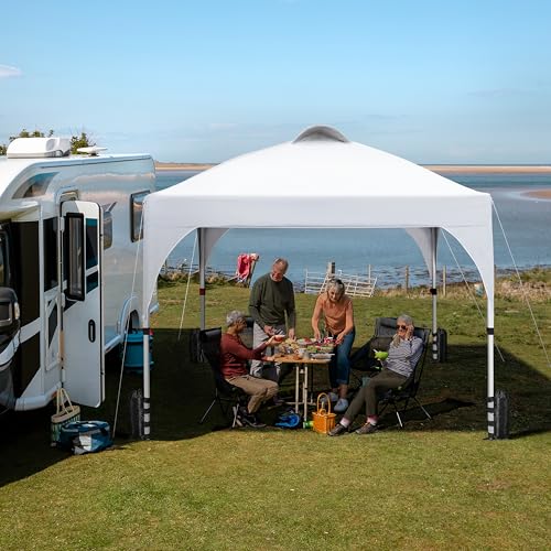 Yaheetech 10x10 Pop Up Canopy Tent with Vent, Easy Set Up Tent, Instant Sun Shelter Canopy with Wheeled Bag, 4 Sandbags, 1...
