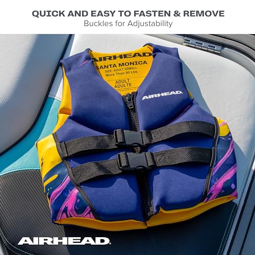 Airhead Santa Monica Life Vest Multiple Sizes - Swim Vests for Adults, Children & Youth - Kwik Dry Neolite Fabric - USCG A...
