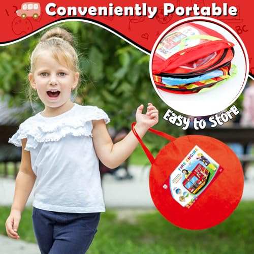 Britik Pop Up Play Tent for Kids Aged 3-5 Years Old Boys and Girls : Fire Truck Tent Playhouse Toy Play Tents for Toddlers...
