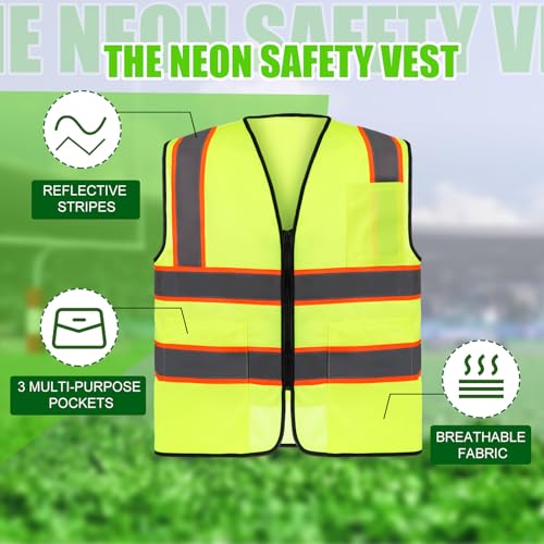 Skicuff Neon Outfit Neon Costume Accessories Reflective Vest Sunglasses Necklace Bracelet for Glow Party Football Game