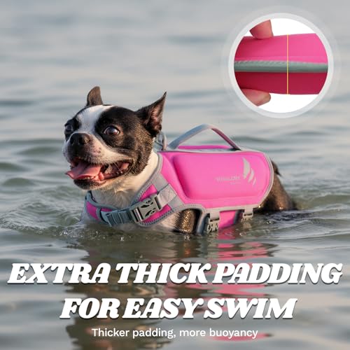 VIVAGLORY High Buoyancy Dog Life Vest, Swimming Vest with Handle, Dog Life Jacket for Swimming & Boating, Buoyancy for Pup...