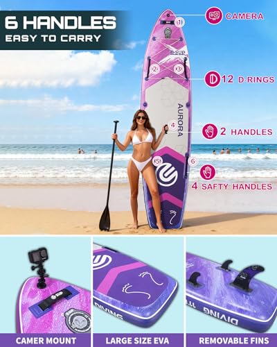 ESUP 11’6 ×34" Extra Wide Paddle Board Inflatable with Premium Sup Board Accessories, Extra Stable Stand Up Paddleboards f...