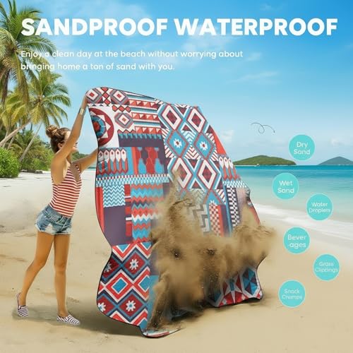 SONGYUAN Extra Large Picnic Outdoor Blanket, 80''x80'' Waterproof Foldable Blankets Gingham Picnic Mat for Beach, Camping ...