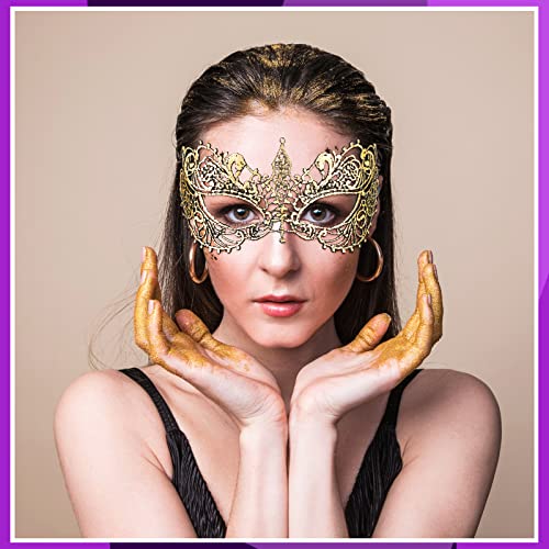 Cindeer 6 Pcs Masquerade Mask for Couples Women and Men Venetian Lace Mask for Prom Ball Halloween Mardi Gras Party